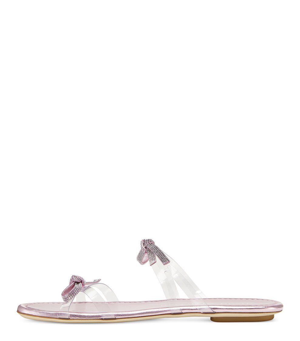 Stuart Weitzman SW BOW SLIDE en ALGODÓN DE AZÚCAR de Mujer | Stuart Weitzman® Mejor oferta