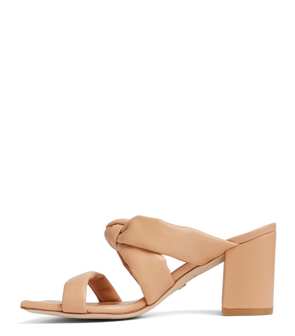 Stuart Weitzman PLAYA 75 KNOT BLOCK SLIDE en ROJIZO de Mujer | Stuart Weitzman® Rebajas online