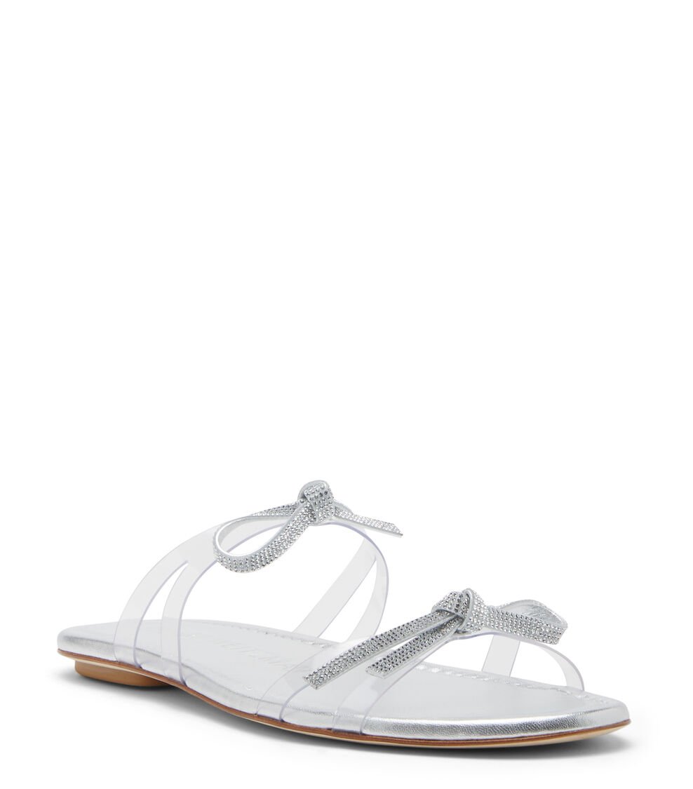 Stuart Weitzman SW BOW SLIDE en PLATEADO de Mujer | Stuart Weitzman® Rebajas top
