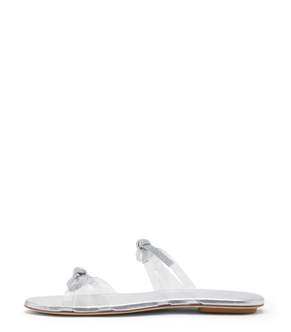 Stuart Weitzman SW BOW SLIDE en PLATEADO de Mujer | Stuart Weitzman® Rebajas top