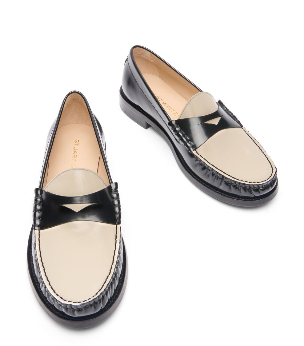 Stuart Weitzman LOTTIE LOAFER en NEGRO/CREMA de Mujer | Stuart Weitzman® Envío internacional gratuito