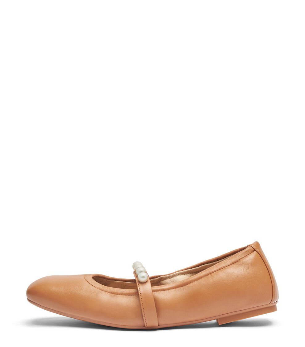 Stuart Weitzman GOLDIE BALLET FLAT en MARRÓN CLARO de Mujer | Stuart Weitzman® Limitado a 3 días