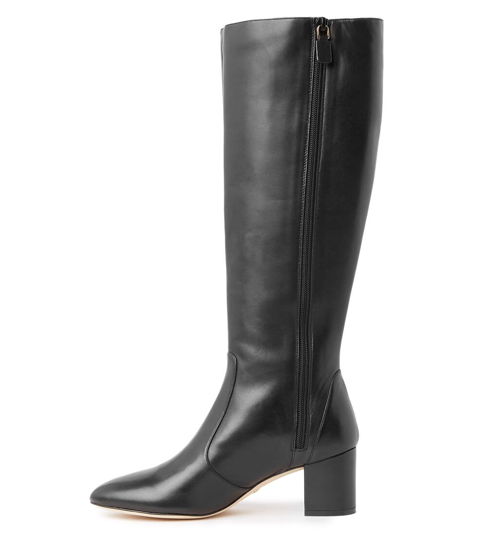 Stuart Weitzman YULIANA 60 KNEE-HIGH ZIP BOOT en NEGRO de Mujer | Stuart Weitzman® Libre de impuestos