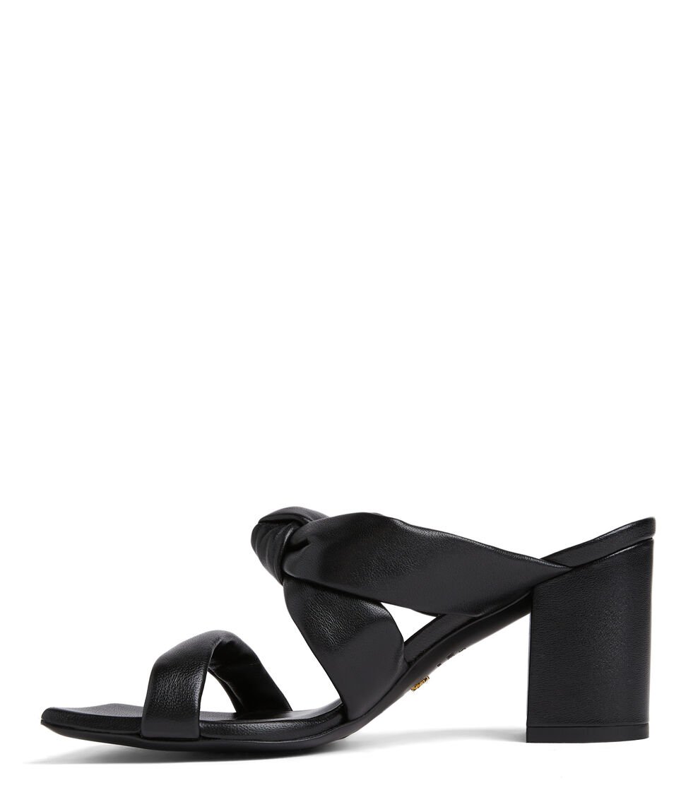 Stuart Weitzman PLAYA 75 KNOT BLOCK SLIDE en NEGRO de Mujer | Stuart Weitzman® 2025