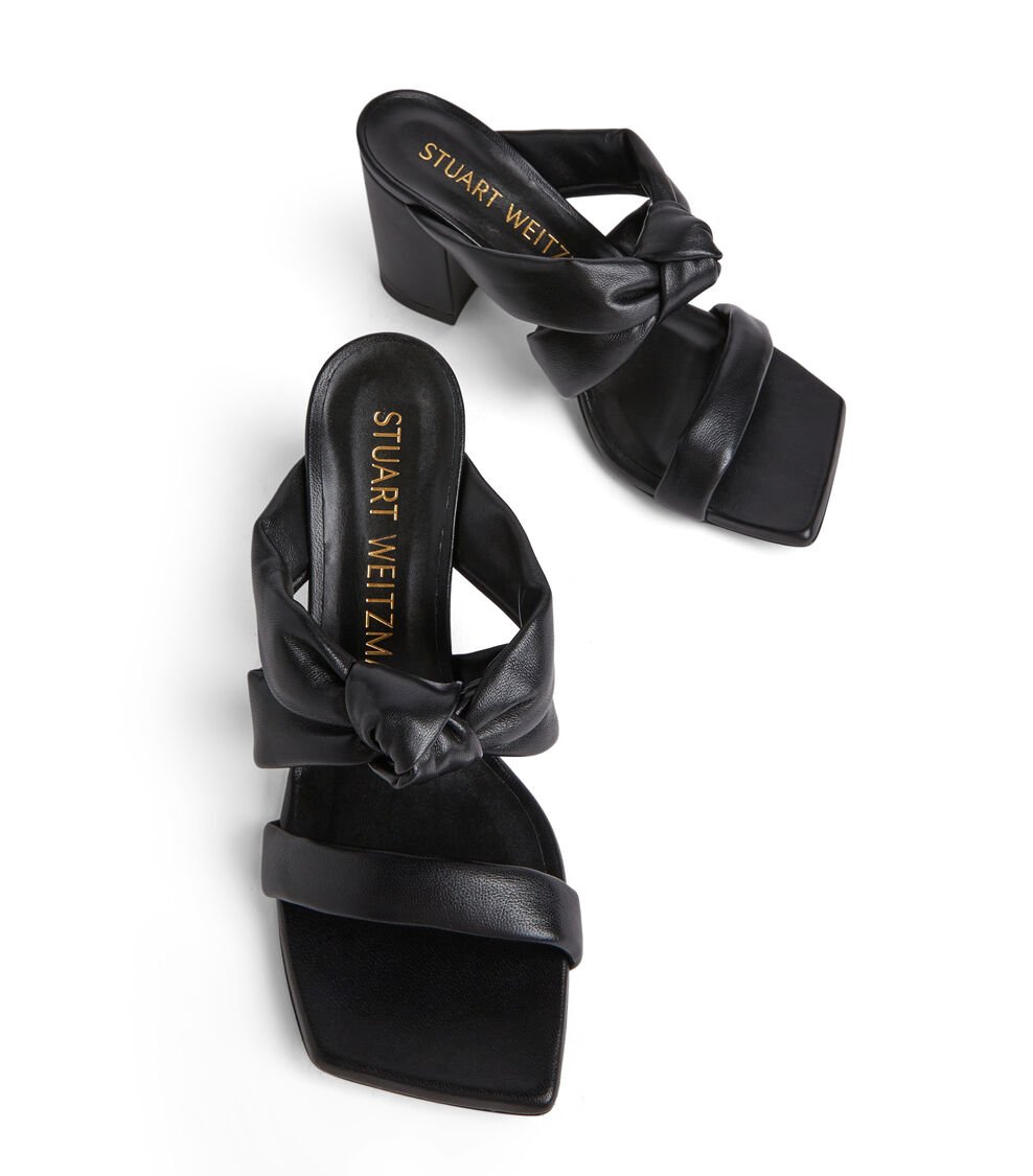 Stuart Weitzman PLAYA 75 KNOT BLOCK SLIDE en NEGRO de Mujer | Stuart Weitzman® 2025