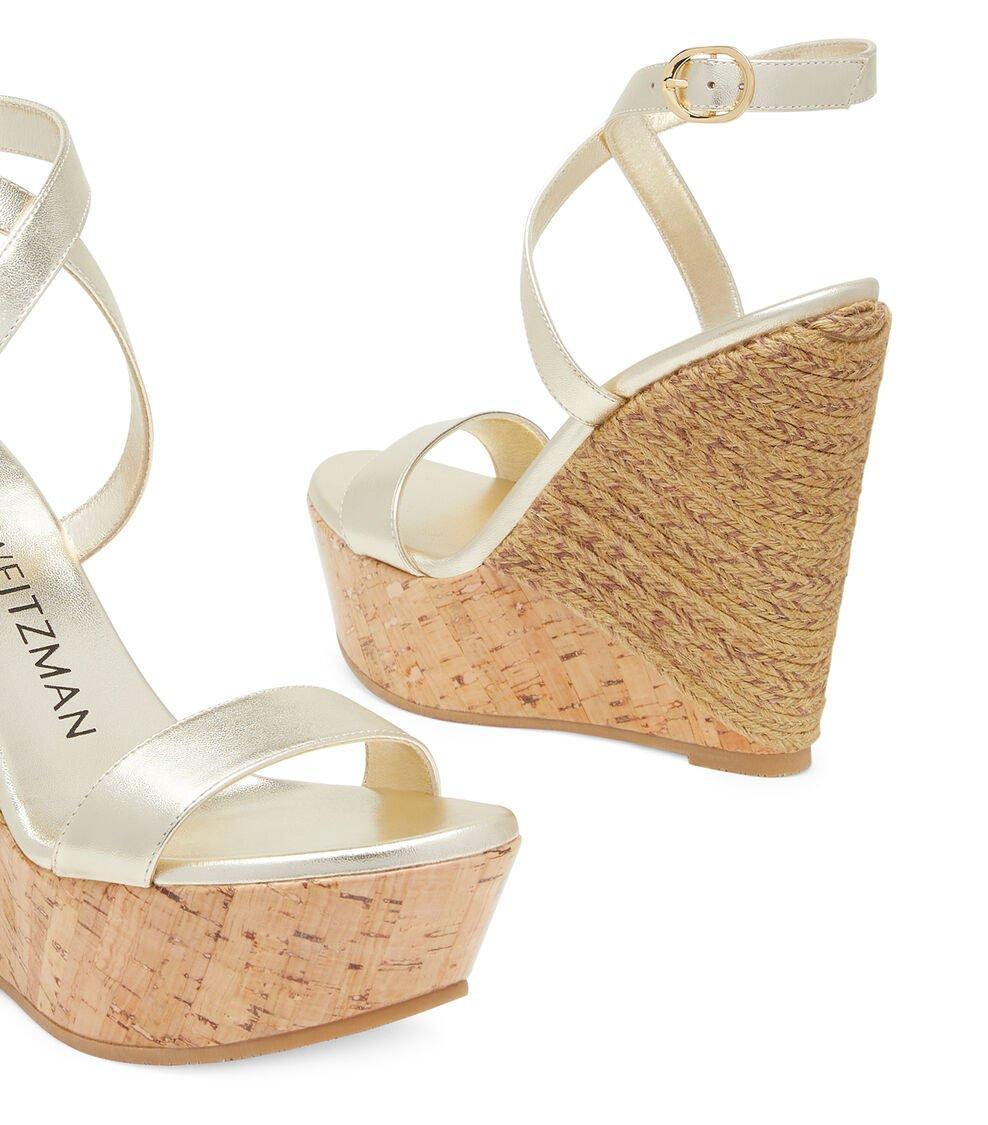 Stuart Weitzman 5050 WEDGE SANDAL en PLATEADO de Mujer | Stuart Weitzman® Ofertas