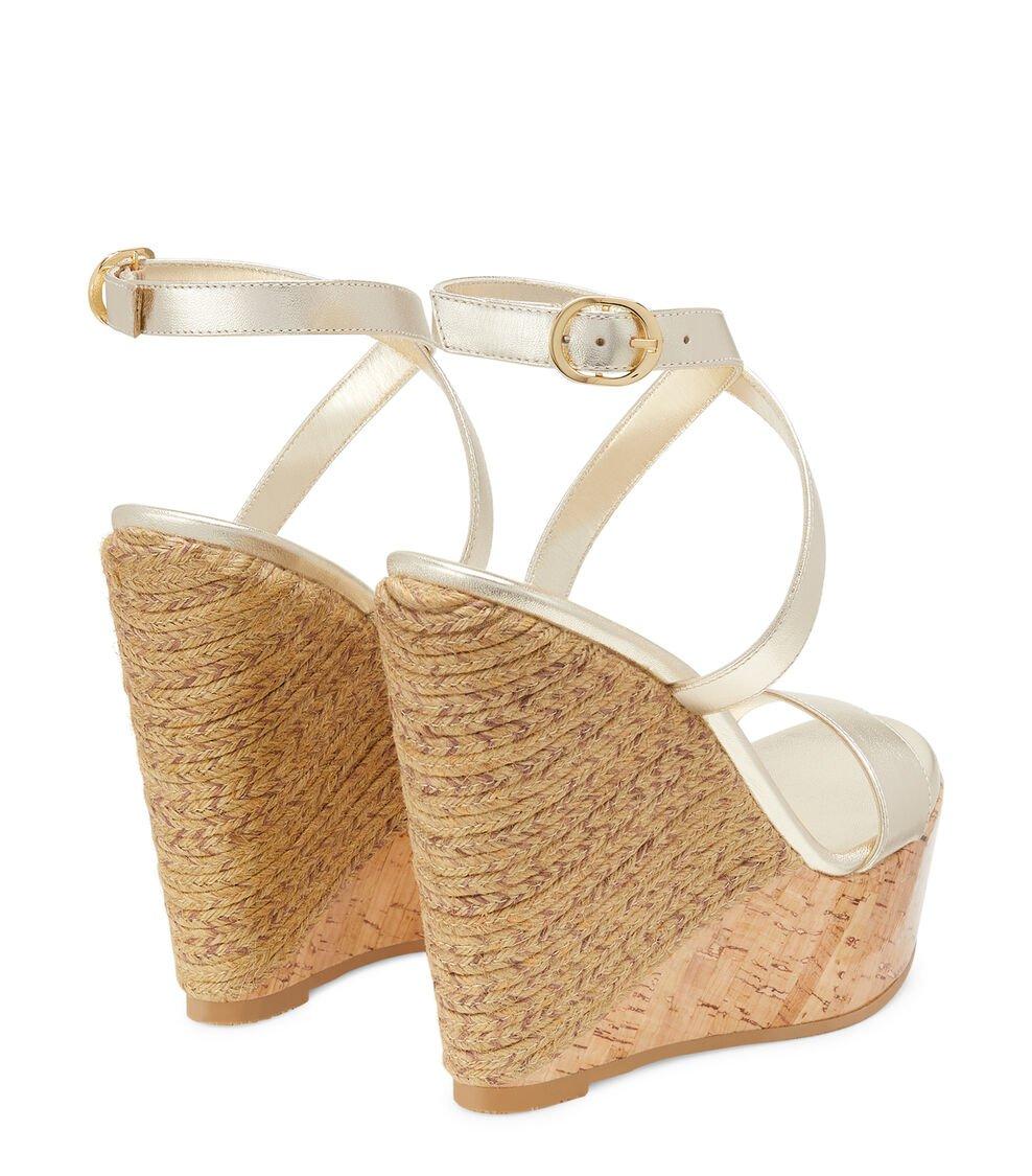 Stuart Weitzman 5050 WEDGE SANDAL en PLATEADO de Mujer | Stuart Weitzman® Ofertas