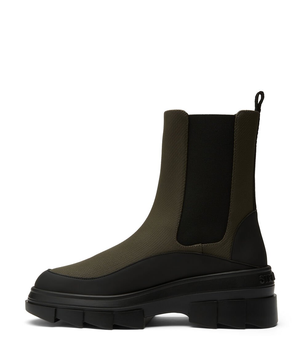 Stuart Weitzman NOHO CHELSEA BOOTIE en MILITAR de Mujer | Stuart Weitzman® Liquidación
