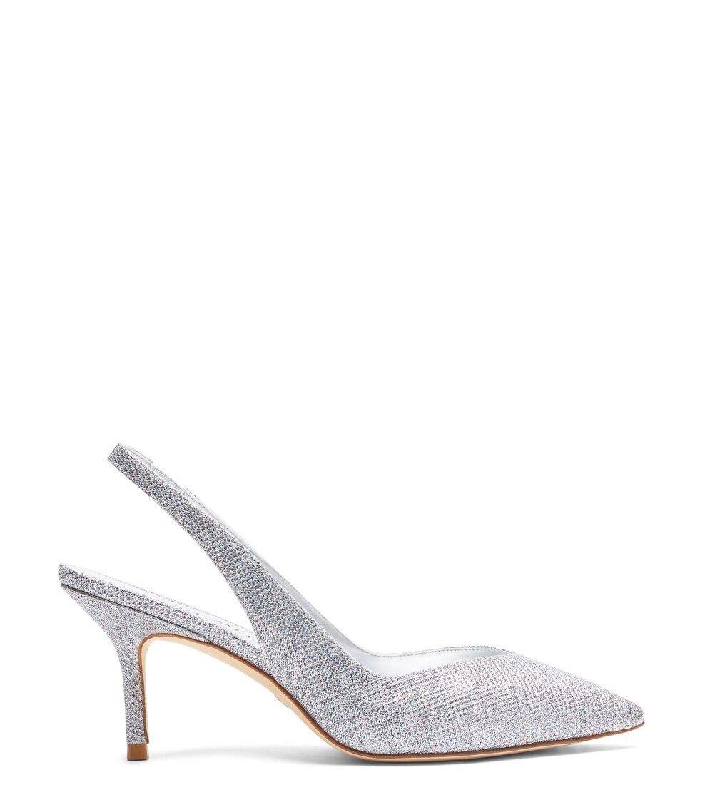 Stuart Weitzman EVA 75 SLINGBACK en PLATA de Mujer | Stuart Weitzman® Envío gratis