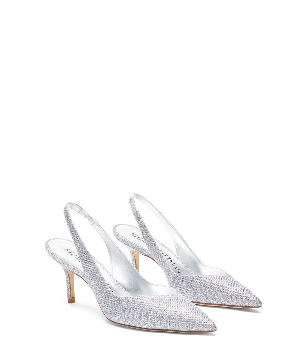 Stuart Weitzman EVA 75 SLINGBACK en PLATA de Mujer | Stuart Weitzman® Envío gratis
