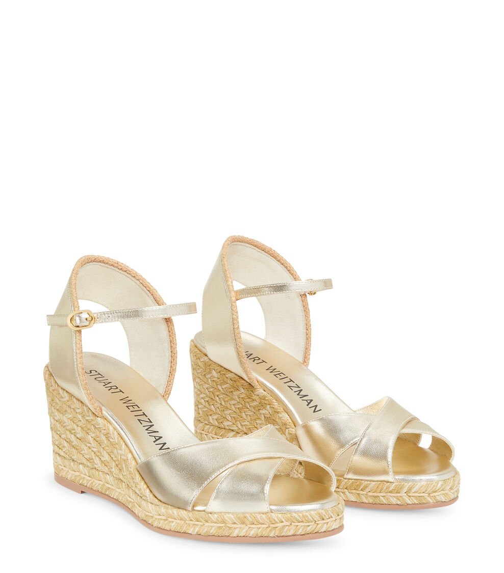 Stuart Weitzman MIRELA II ESPADRILLE WEDGE en OROCLARO de Mujer | Stuart Weitzman® Grandes descuentos