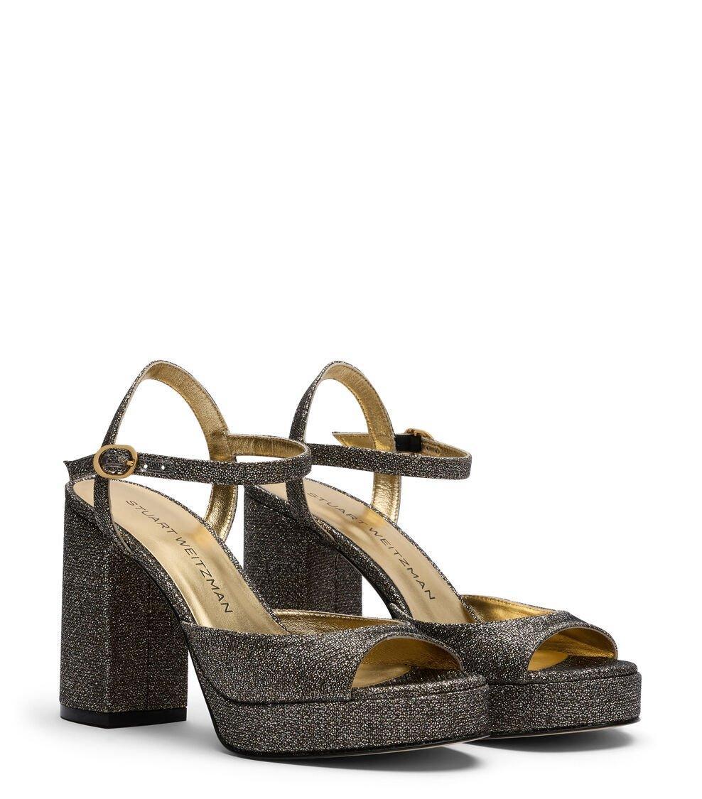 Stuart Weitzman DAYNA II PLATFORM SANDAL en NEW PYRITE de Mujer | Stuart Weitzman® Tienda de fábrica