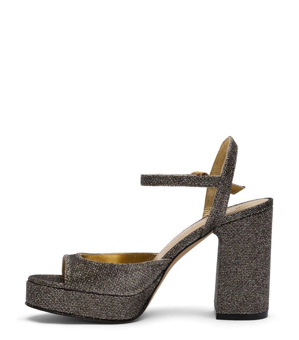 Stuart Weitzman DAYNA II PLATFORM SANDAL en NEW PYRITE de Mujer | Stuart Weitzman® Tienda de fábrica