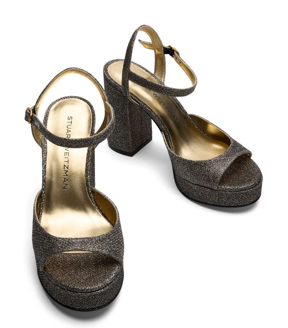 Stuart Weitzman DAYNA II PLATFORM SANDAL en NEW PYRITE de Mujer | Stuart Weitzman® Tienda de fábrica