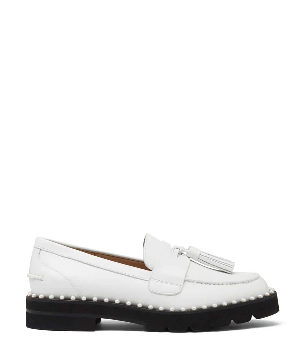 Stuart Weitzman MILA LIFT PEARL LOAFER en BLANCO de Mujer | Stuart Weitzman® Oferta exclusiva
