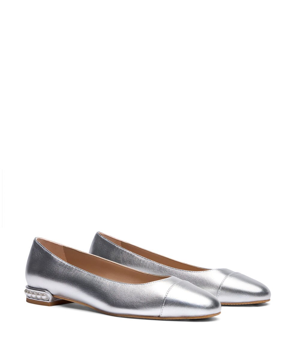 Stuart Weitzman PEARL FLAT en PLATA de Mujer | Stuart Weitzman® Ofertas de temporada