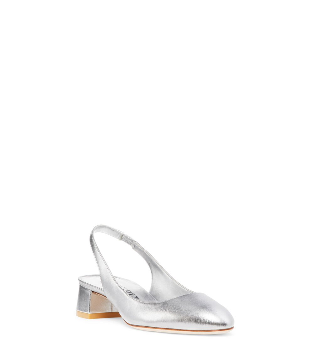 Stuart Weitzman VIVIENNE 35 SLINGBACK en PLATA de Mujer | Stuart Weitzman® Ofertas especiales