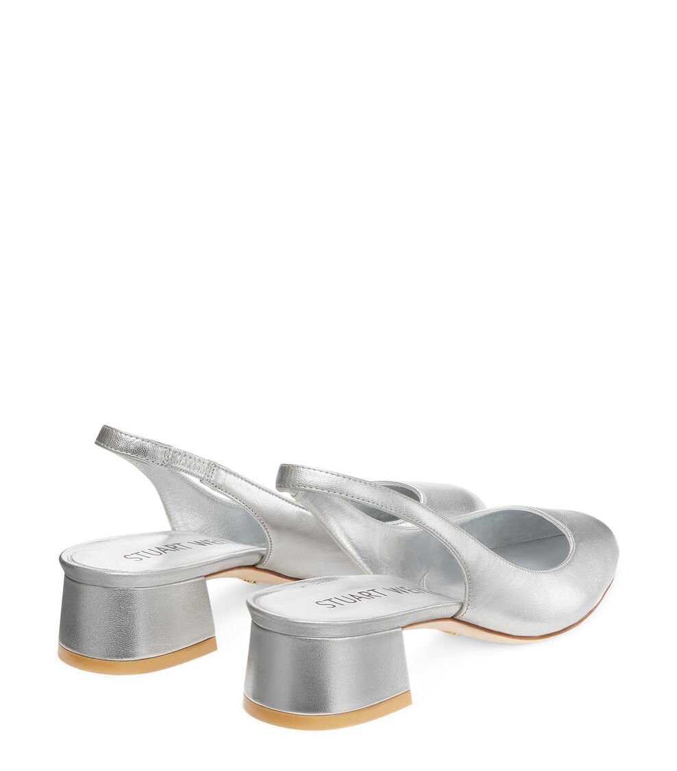 Stuart Weitzman VIVIENNE 35 SLINGBACK en PLATA de Mujer | Stuart Weitzman® Ofertas especiales