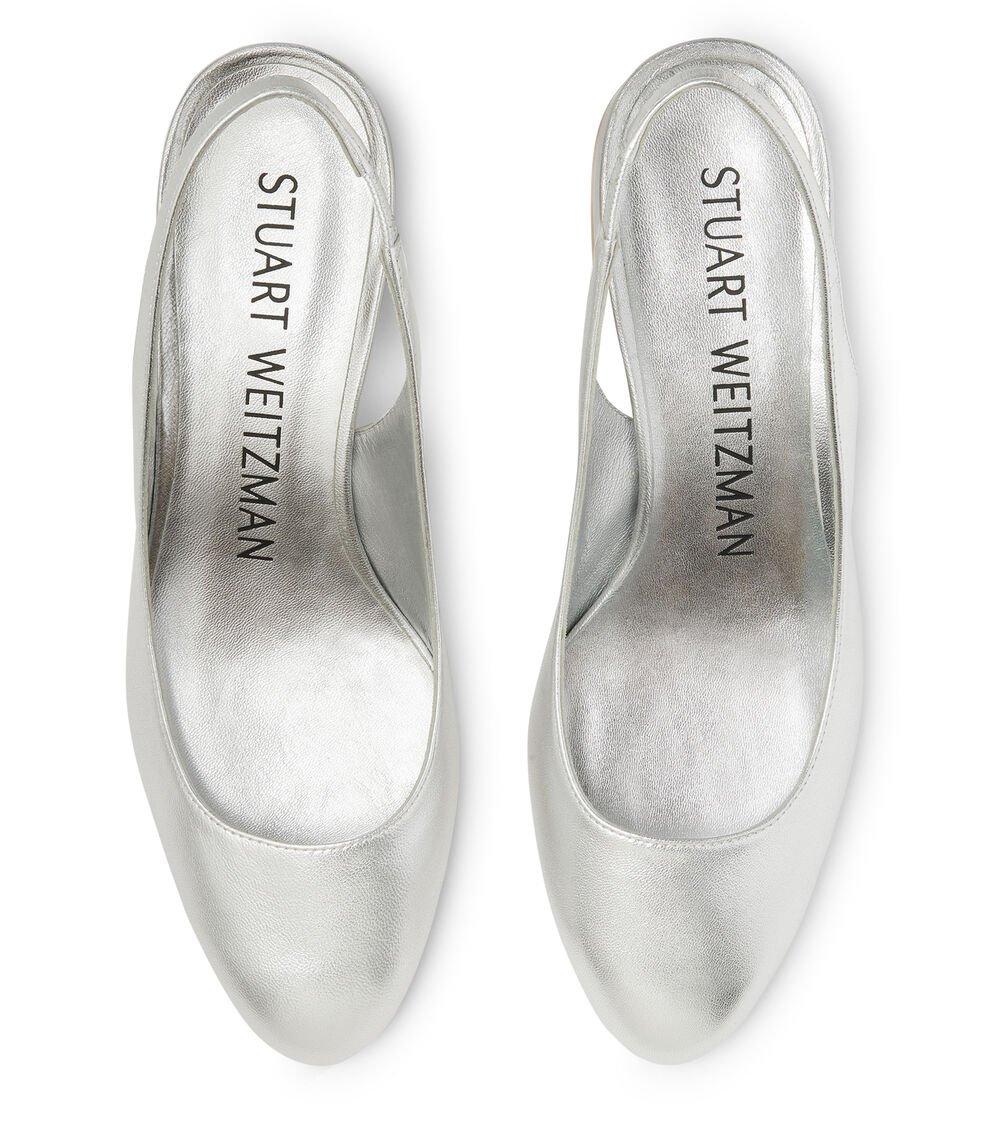 Stuart Weitzman VIVIENNE 35 SLINGBACK en PLATA de Mujer | Stuart Weitzman® Ofertas especiales