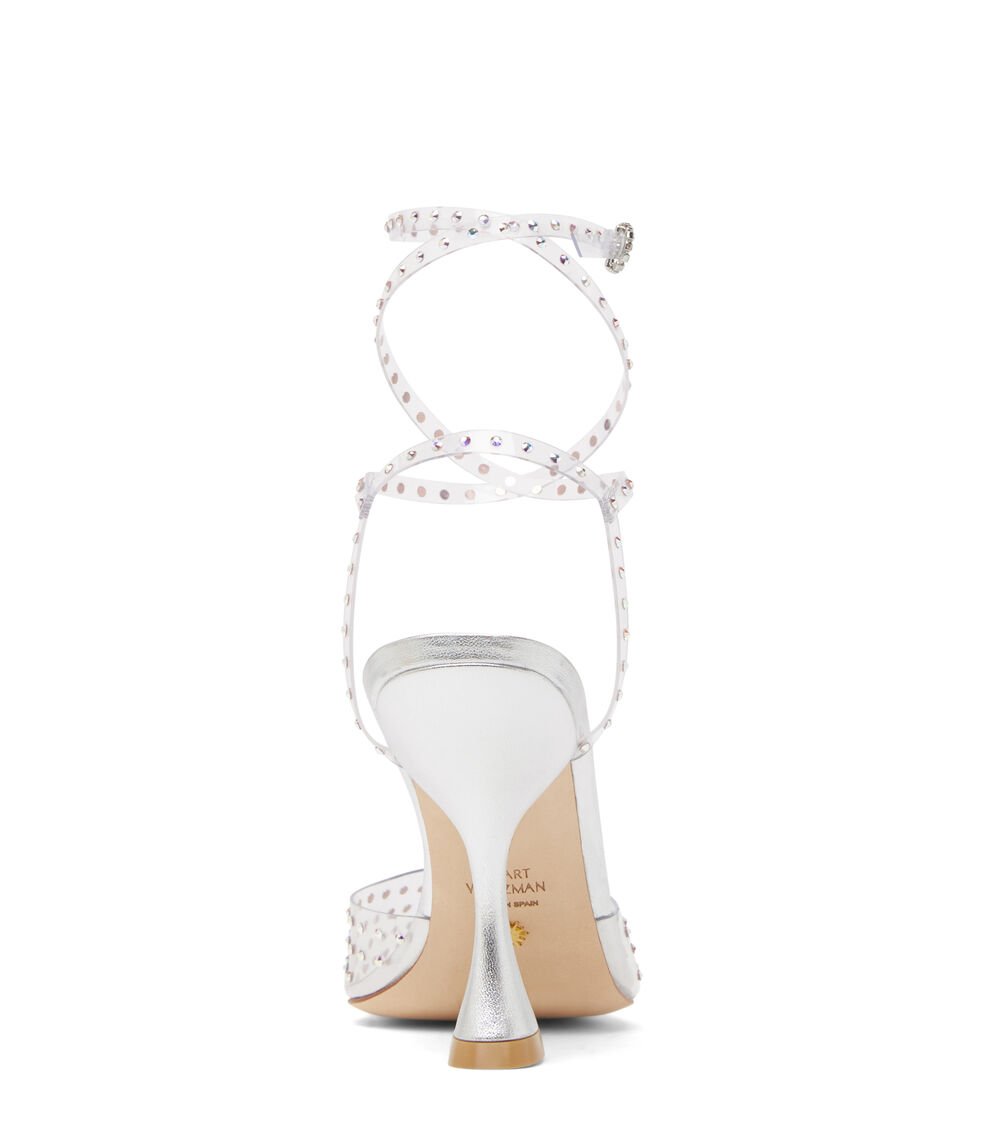 Stuart Weitzman GLAM XCURVE 100 WRAP PUMP en PLATEADO de Mujer | Stuart Weitzman® Precio ultrabajo