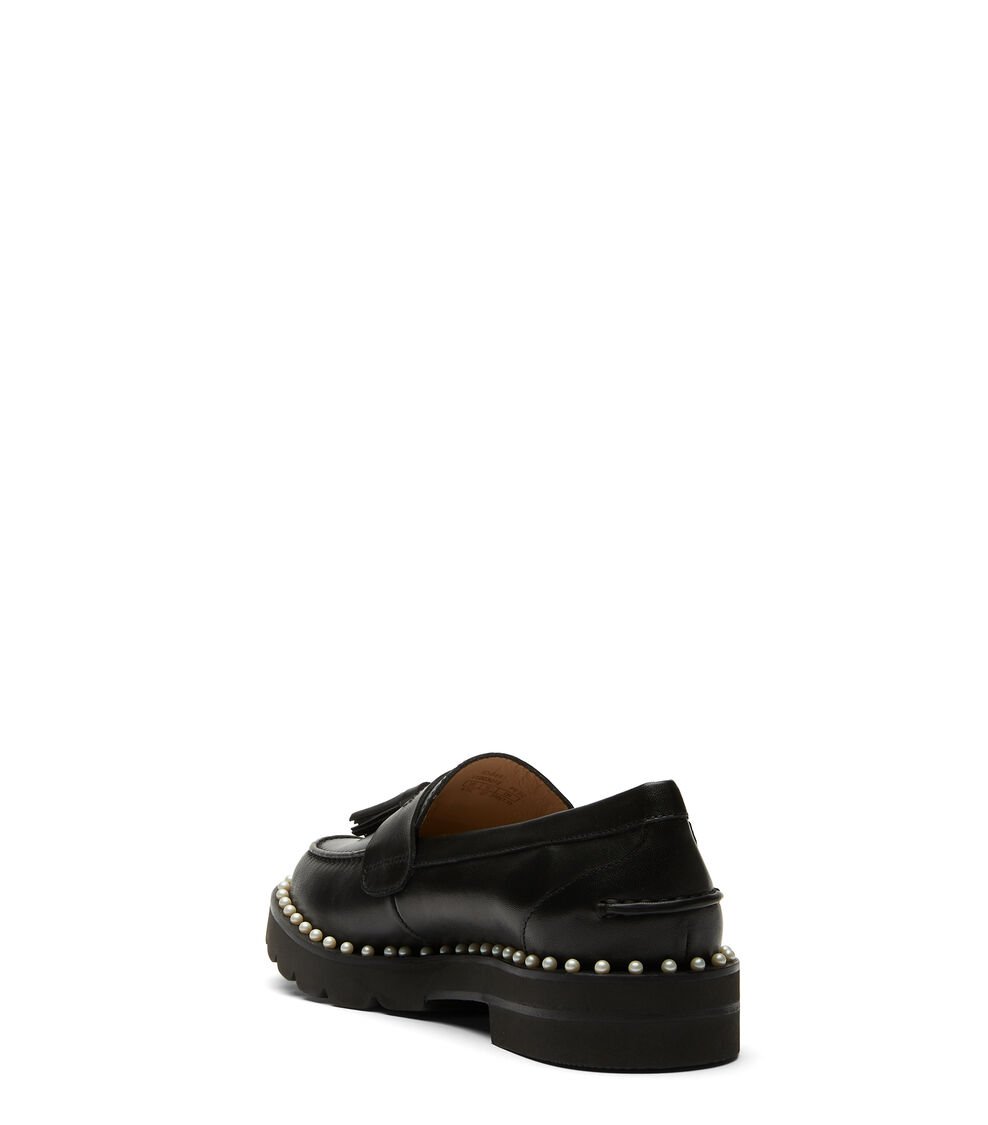 Stuart Weitzman MILA LIFT PEARL LOAFER en NEGRO de Mujer | Stuart Weitzman® Outlet