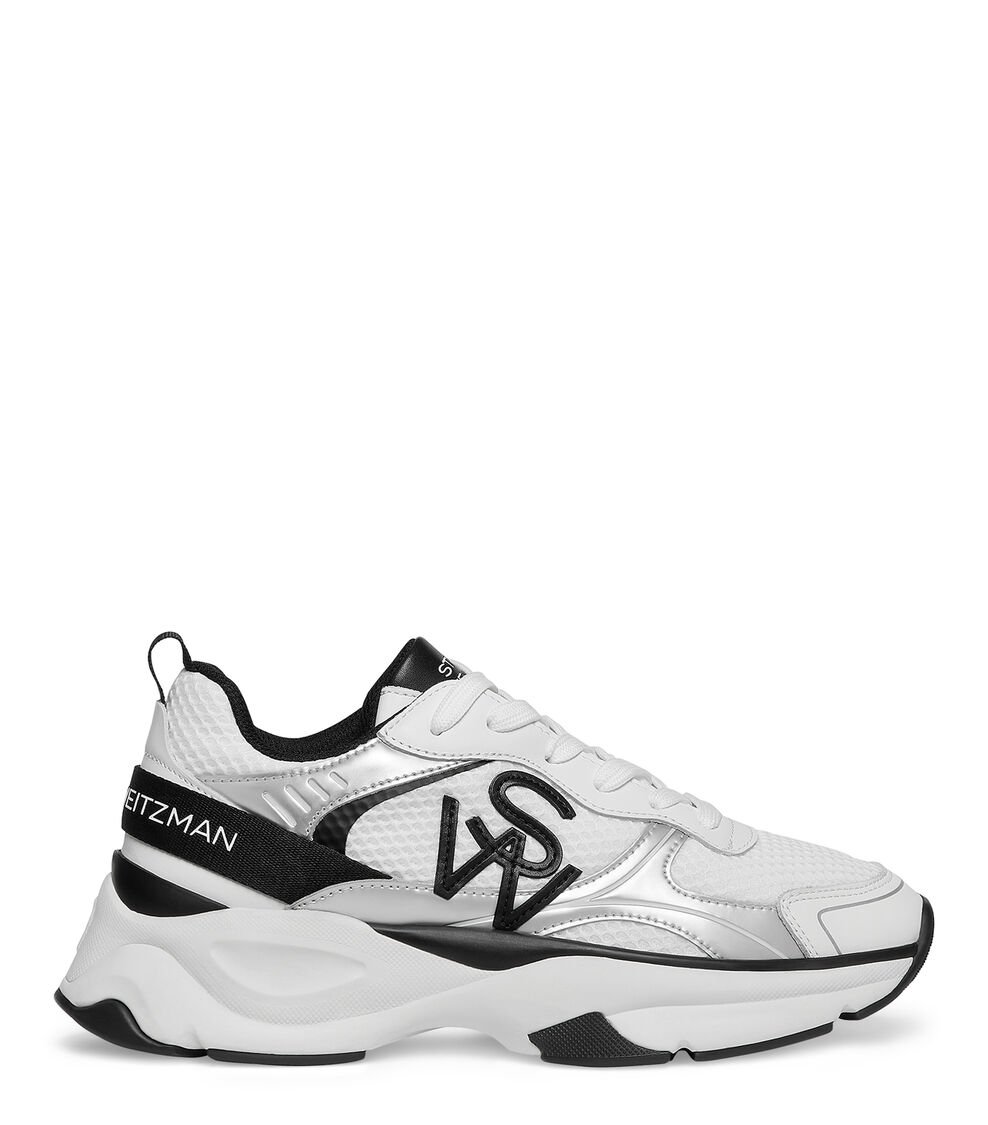 Stuart Weitzman SW TRAINER en BLANCO/NEGRO/GRIS de Mujer | Stuart Weitzman®