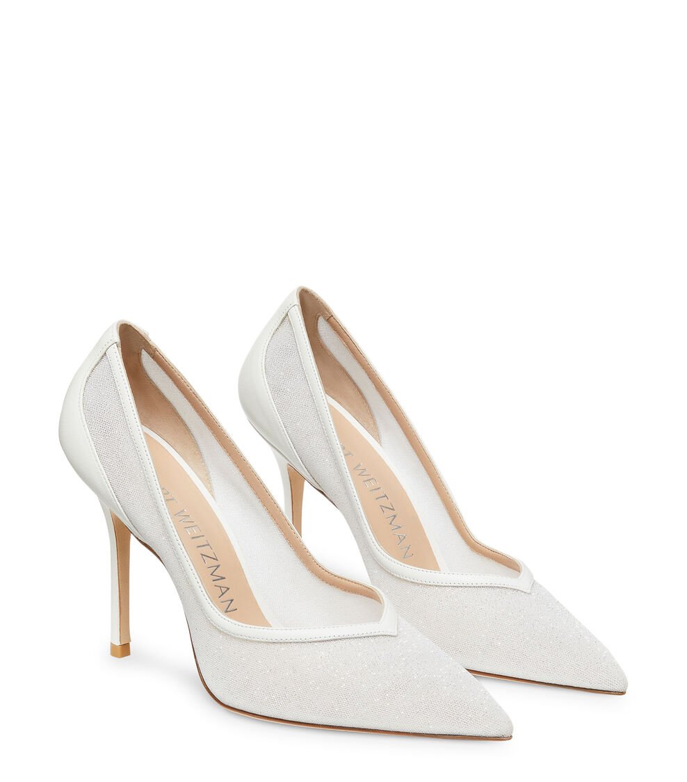Stuart Weitzman EVA 100 PUMP en BLANCO de Mujer | Stuart Weitzman® Ventas relámpago