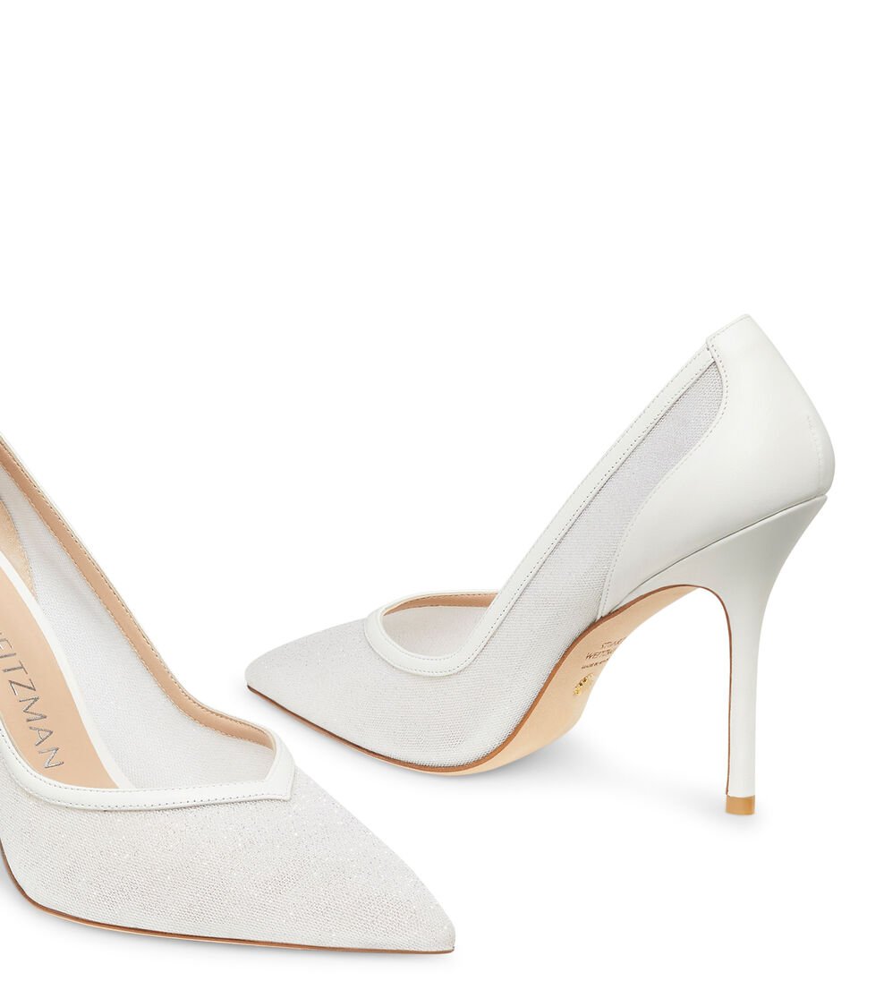Stuart Weitzman EVA 100 PUMP en BLANCO de Mujer | Stuart Weitzman® Ventas relámpago