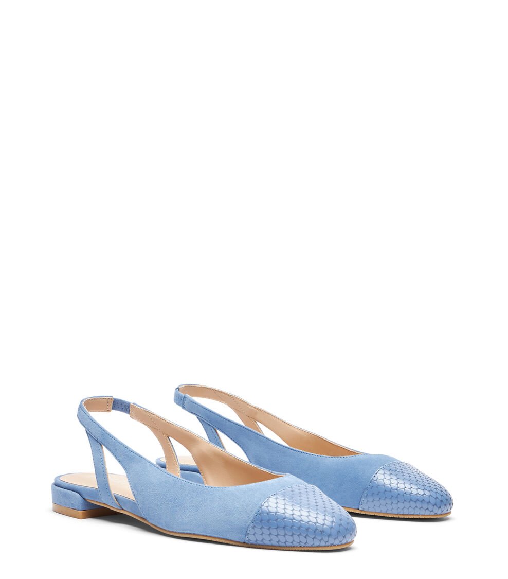 Stuart Weitzman SLEEK SLINGBACK en ACERO AZUL de Mujer | Stuart Weitzman® Envío gratis