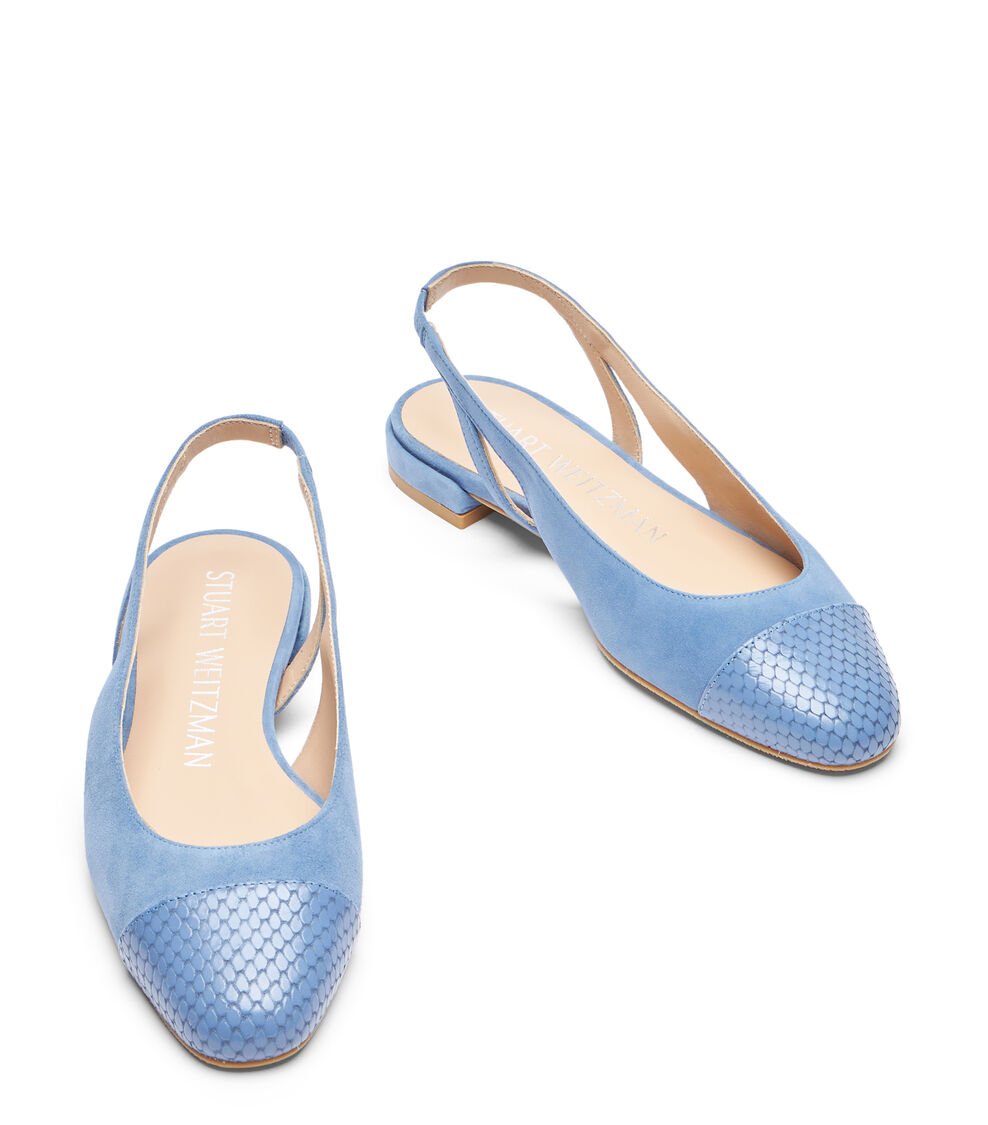 Stuart Weitzman SLEEK SLINGBACK en ACERO AZUL de Mujer | Stuart Weitzman® Envío gratis