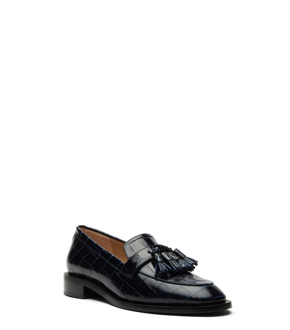 Stuart Weitzman SUTTON LOAFER en ÍNDIGO de Mujer | Stuart Weitzman® Último día