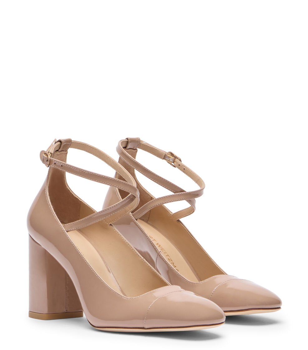 Stuart Weitzman EDEN 85 STRAP PUMP en GAMUZA de Mujer | Stuart Weitzman® Rebajas de fábrica