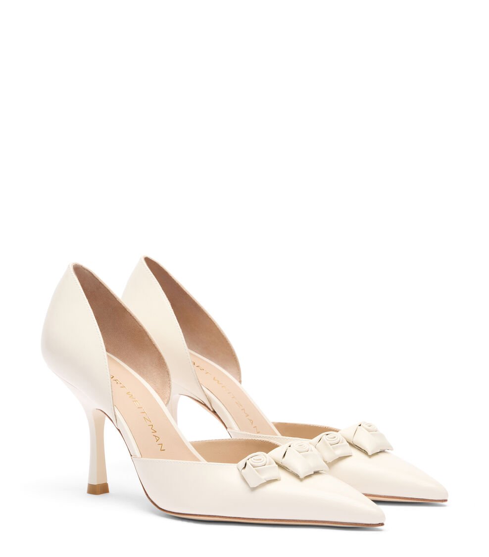 Stuart Weitzman ROSIE 85 DORSAY PUMP en CREMA de Mujer | Stuart Weitzman® Ventas relámpago