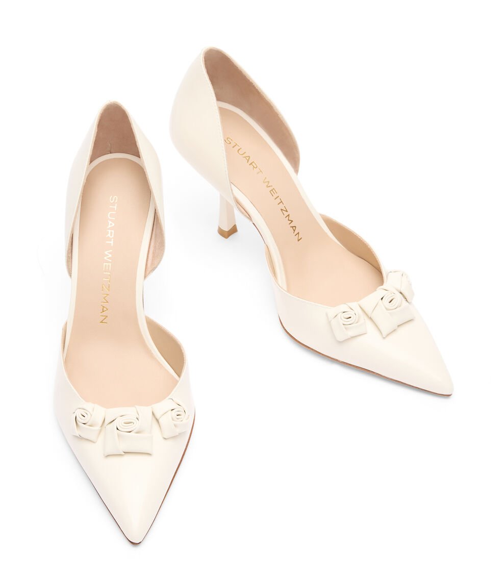 Stuart Weitzman ROSIE 85 DORSAY PUMP en CREMA de Mujer | Stuart Weitzman® Ventas relámpago