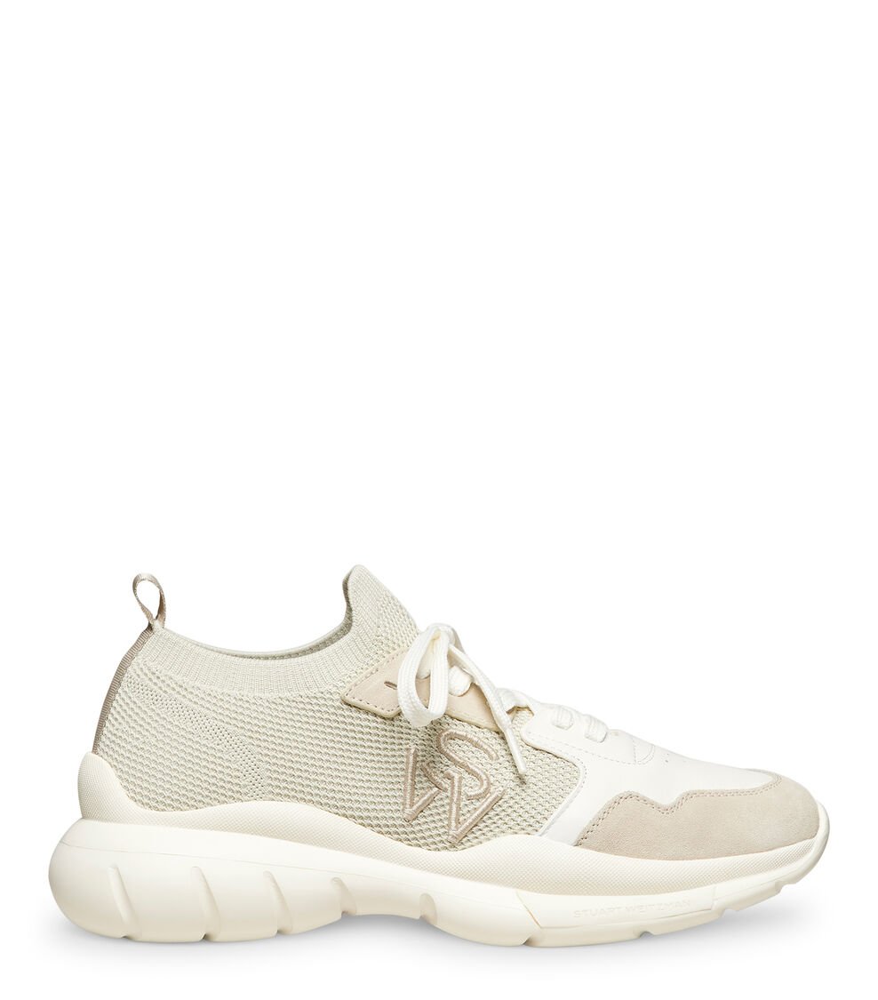 Stuart Weitzman 5050 SNEAKER en BEIGE CLARO/BLANCO HUESO de Mujer | Stuart Weitzman® Precio de fábrica