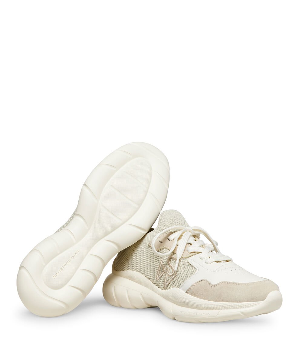 Stuart Weitzman 5050 SNEAKER en BEIGE CLARO/BLANCO HUESO de Mujer | Stuart Weitzman® Precio de fábrica
