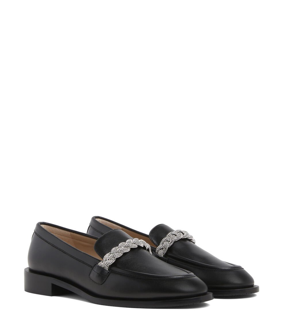 Stuart Weitzman PALMER HIGHSHINE LOAFER en NEGRO de Mujer | Stuart Weitzman® Promoción por tiempo limitado
