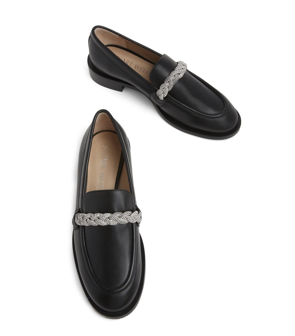Stuart Weitzman PALMER HIGHSHINE LOAFER en NEGRO de Mujer | Stuart Weitzman® Promoción por tiempo limitado