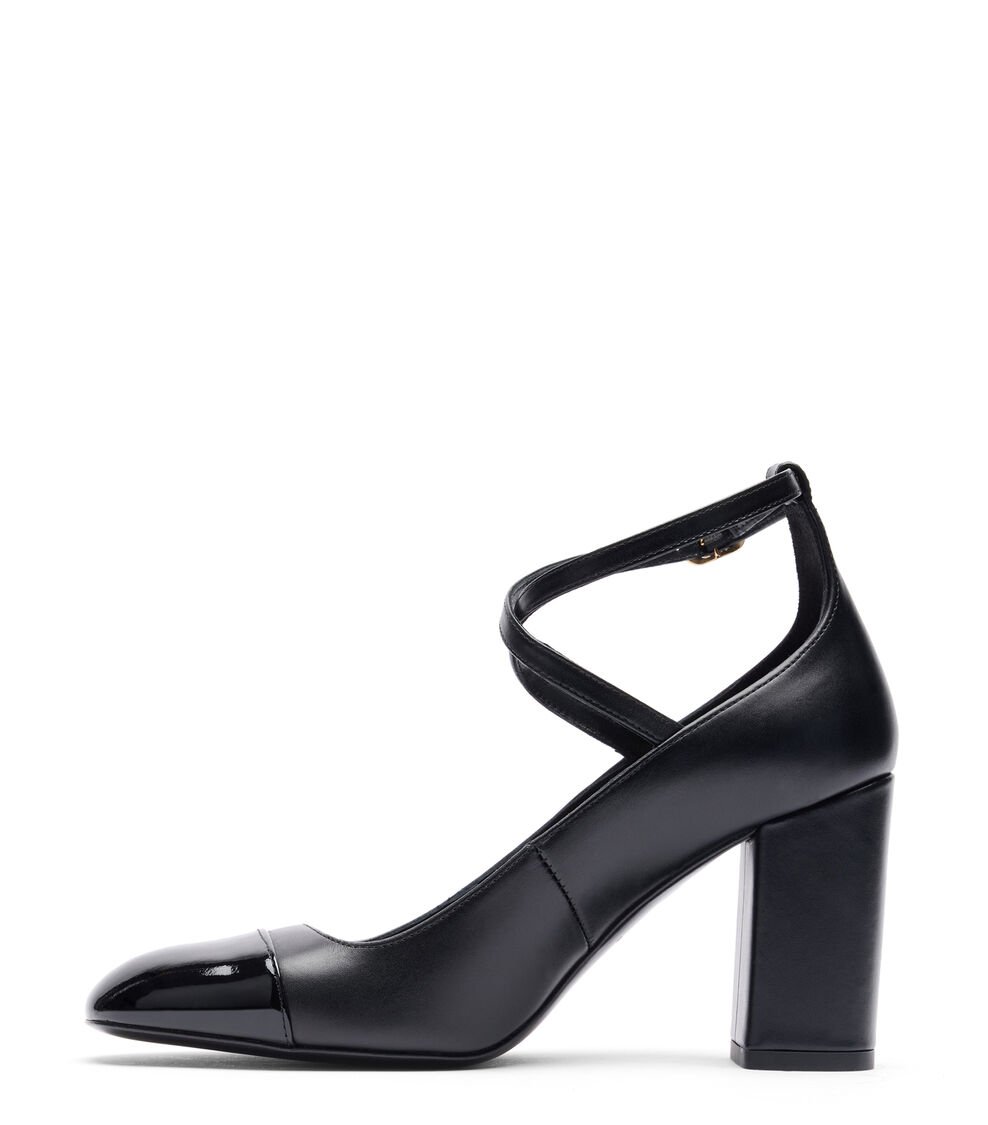 Stuart Weitzman EDEN 85 STRAP PUMP en NEGRO de Mujer | Stuart Weitzman® Liquidación