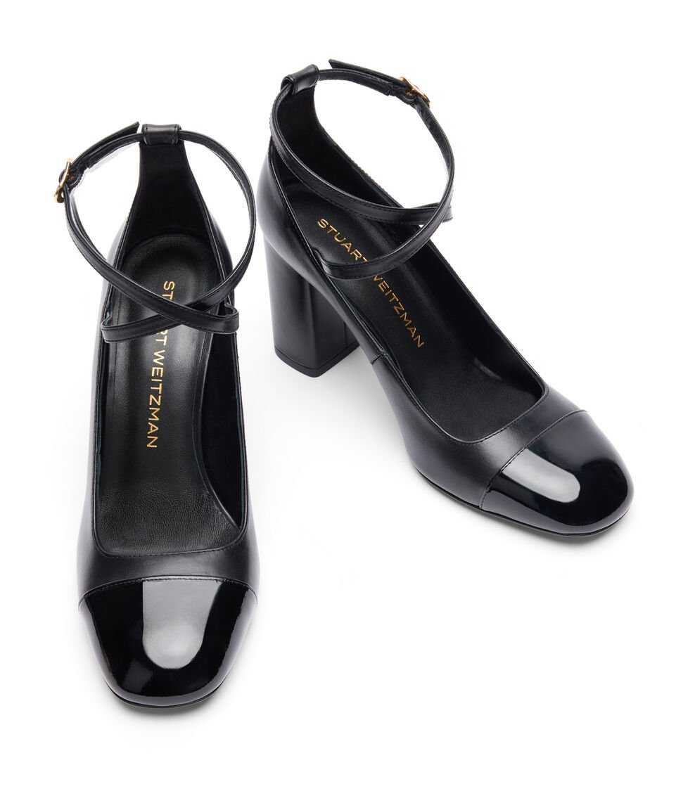 Stuart Weitzman EDEN 85 STRAP PUMP en NEGRO de Mujer | Stuart Weitzman® Liquidación