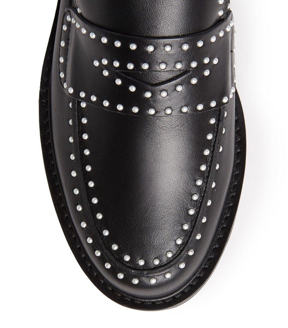 Stuart Weitzman PARKER LIFT MINI PEARL LOAFER en NEGRO de Mujer | Stuart Weitzman® Ofertas especiales