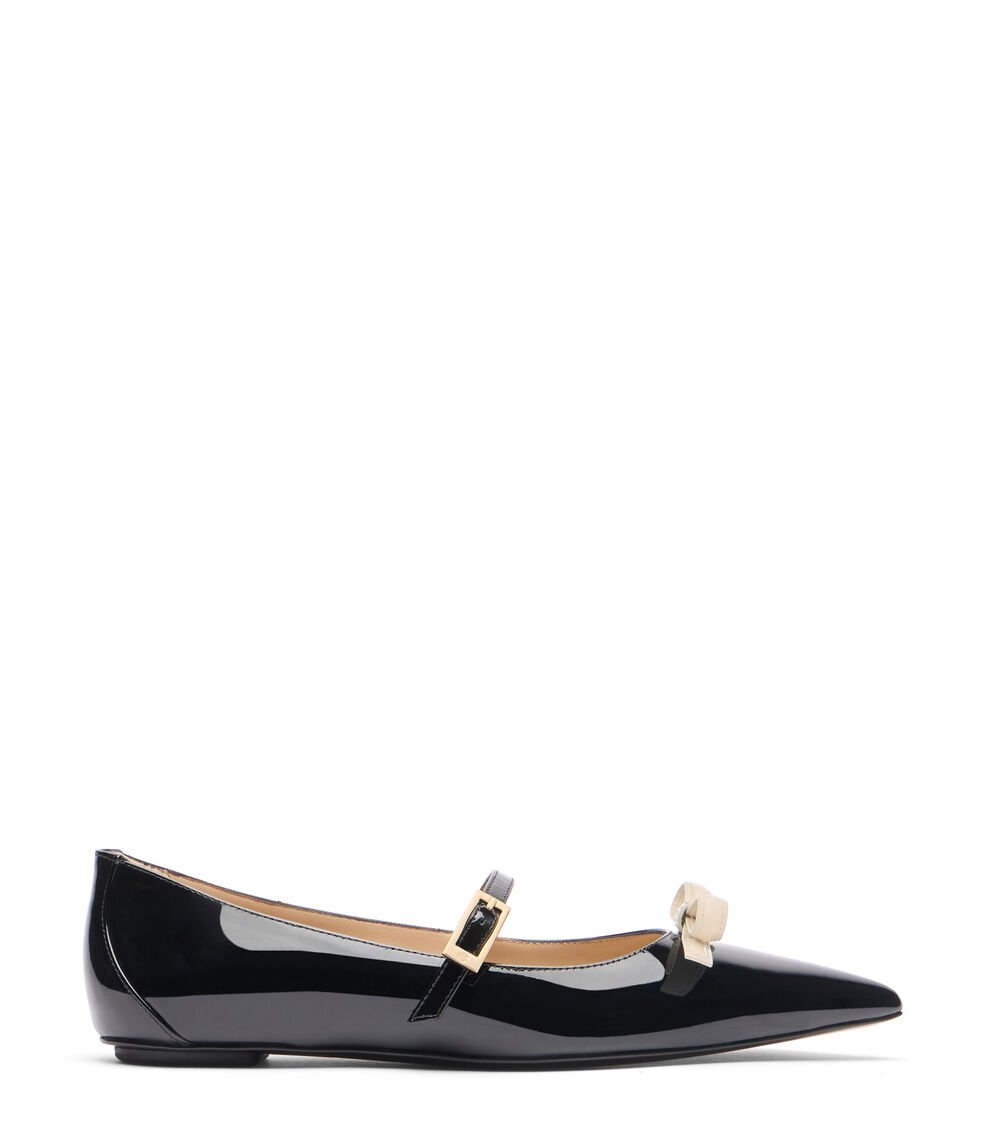 Stuart Weitzman STUART FELICITY MARY JANE FLAT en NEGRO/CREMA de Mujer | Stuart Weitzman® Grandes ahorros