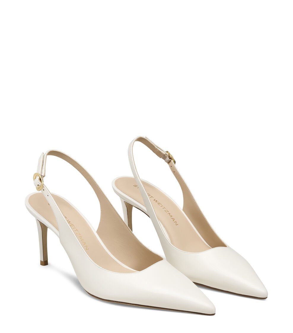 Stuart Weitzman STUART POWER SLINGBACK 75 en CREAM de Mujer | Stuart Weitzman® Devoluciones gratuitas