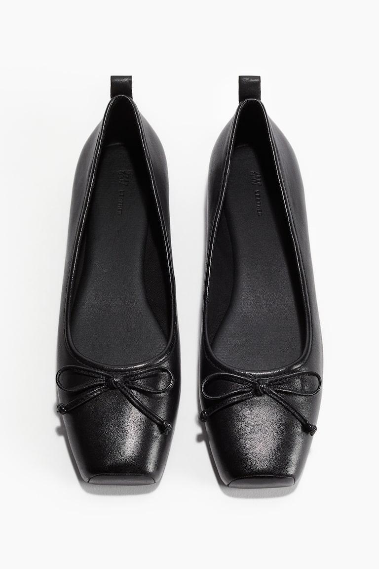 H&M Bailarinas de piel - Plateado - MUJER Rebajas de fin de temporada