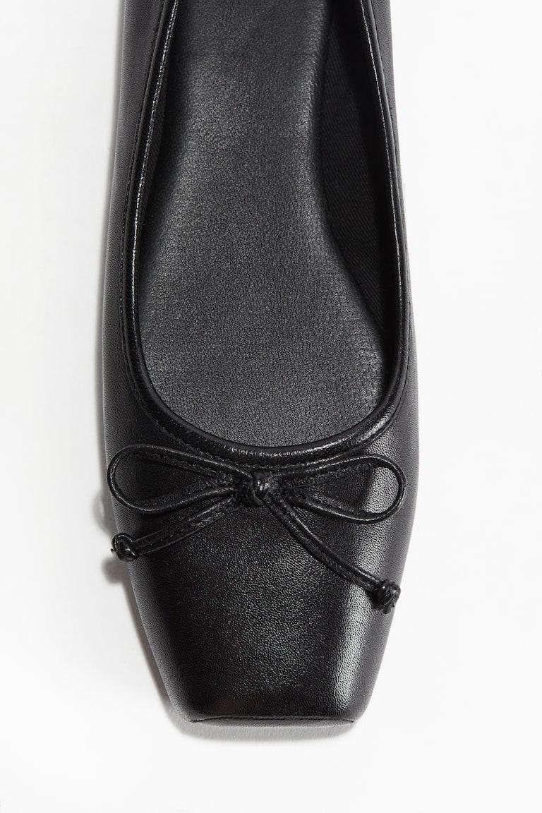 H&M Bailarinas de piel - Negro - MUJER Precio ultrabajo