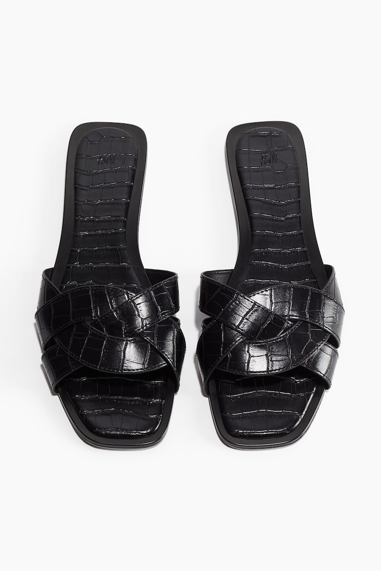 H&M Sandalias trenzadas - Crema/Efecto piel de cocodrilo - MUJER Envío gratis