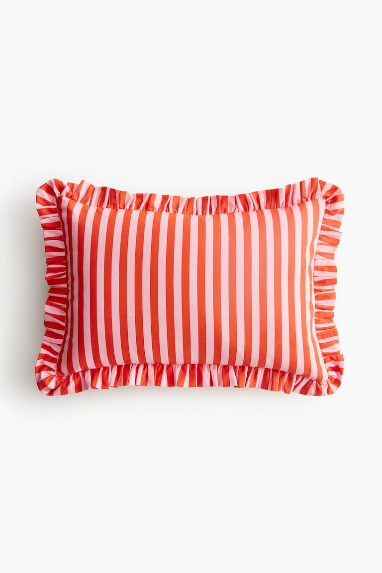 H&M Funda de cojín en algodón con cenefa de volante - Verde/Rayas - HOME Oferta especial de fábrica
