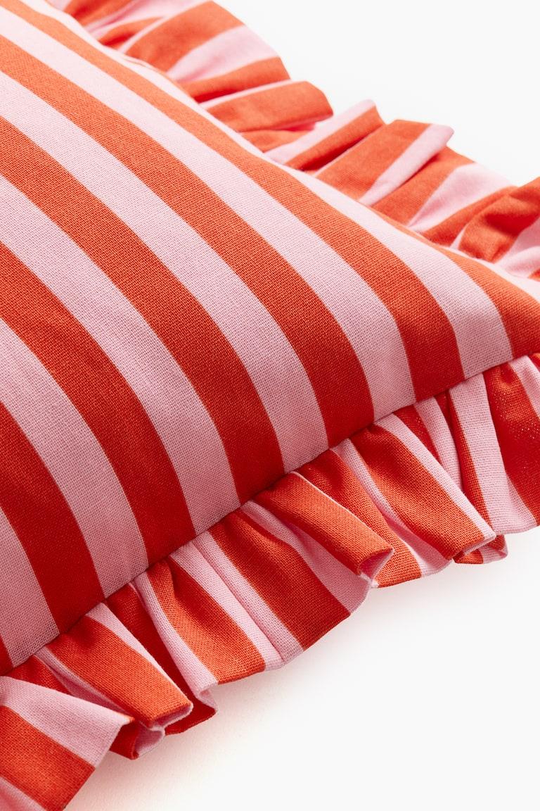 H&M Funda de cojín en algodón con cenefa de volante - Rosa/Rayas - HOME Solo queda un día