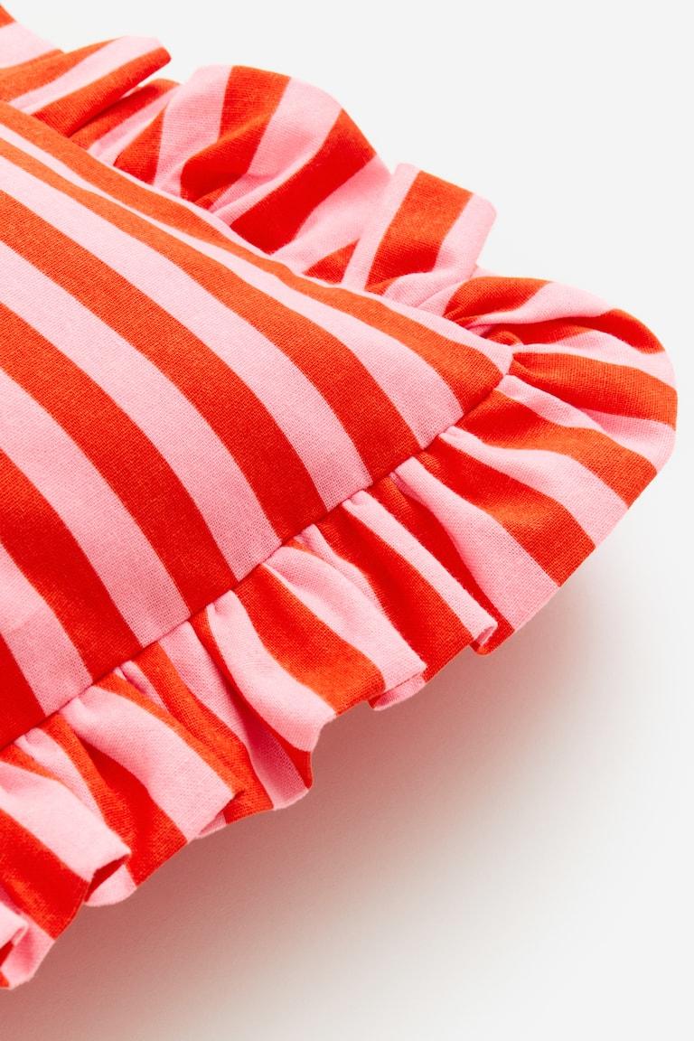 H&M Funda de cojín con volante - Verde oscuro/Rayas - HOME Superdescuento