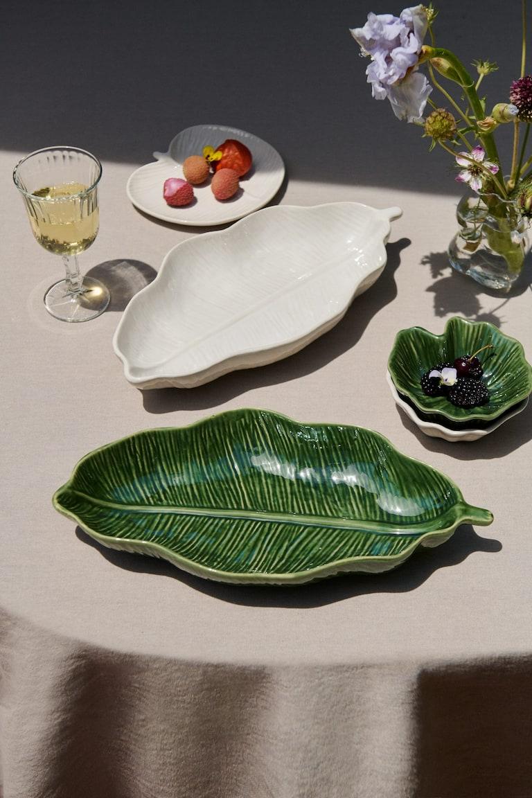 H&M Fuente de servir grande en gres - Verde - HOME Limitado a 3 días